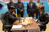 Viswanathan Anand-Carlsen world chess championship game No.8 drawn
