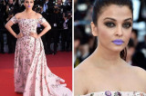 Aishwarya Rai Bachchan’s purple lips at Cannes make Twitter laugh