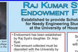 Raj Kumar Syal Endowment Fund at UH for Needy Engineering Students