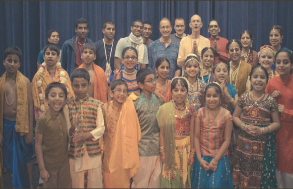 Jubilant Devotees participated in cultural events.   