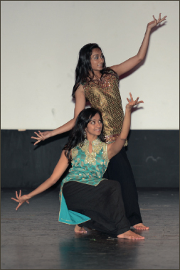 Deeksha Madala and Divya Koyyalagunta doing a dance medley.