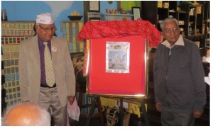 Launch of Hindi Patrika by Raghunath Sharma (right)  and J Rawat.