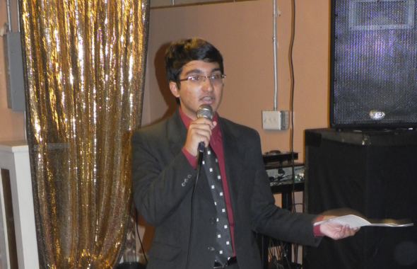 Rishi Suresh, a valedictorian, thanked the hosts on behalf of the graduating students.