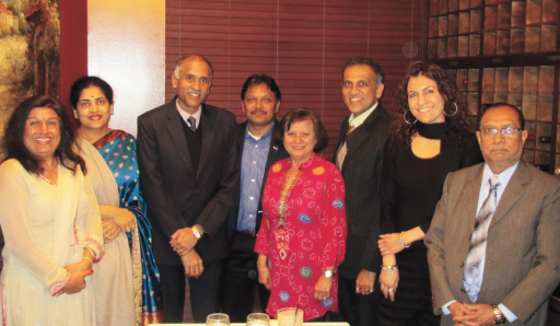 From left: Falguni Gandhi, Nandita Harish, Consul General P. Harish, Charlie Patel, Meera Kapur, Swapan Dhairyawan, Jasmeeta Singh, and Harshad Patel. (Not in pic PV Patel).