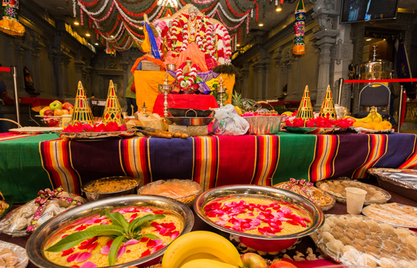 Beautifully laid out Seer varisai for Sita Rama Kalyanam at Meenakshi temple
