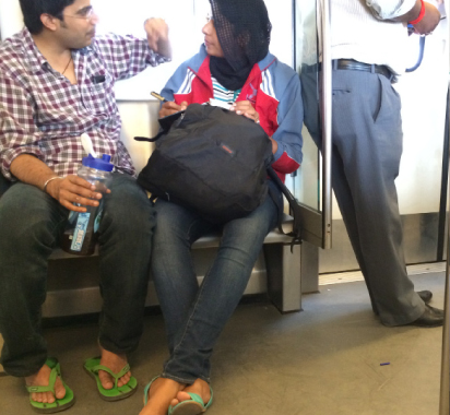 Boy meets girl in the Metro