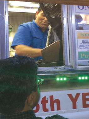 Jay Kapadia served the crowd with a smile and knew many of the regulars.