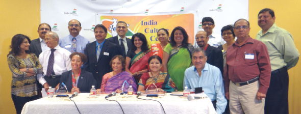 The Board members and Trustees of the India Culture Center with the speakers and panelists (at table, from left) Dr. Reagan Flowers, Leela Krishnamurthy, Rathna Kumar and Bobby Singh at the Leadership Conference held at India House on Saturday, June 7.                            Photos: Jawahar Malhotra