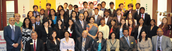 The 2014 YLDP Graduates at the ceremony held in India House, with the Youth Leadership Development Program Board of Directors (seated), the Shell Oil guests and speakers with the Indian Consul General Partvathaneni Harish and his wife Nandita (center, second row).             Photo: Sarvesh Bhavaraju