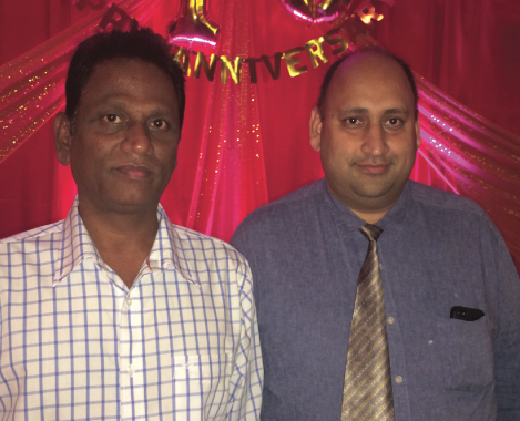 Mayuri owner Dayaker Reddy (left) with General Manager Charanjit Singh at the party last Sunday, July 20