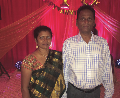 Dayaker Reddy with his wife Suneela welcomed guests to the restuarant’s 10th Anniversary party.        Photos: Jawahar Malhotra