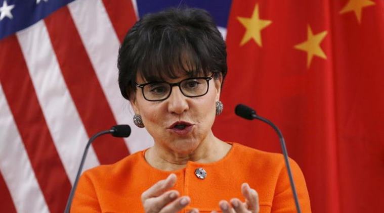 U.S. Commerce Secretary Penny Pritzker makes a speech at Microsoft China Center in Beijing