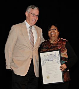 Councilman Jack Christie with Sutapa Ghosh