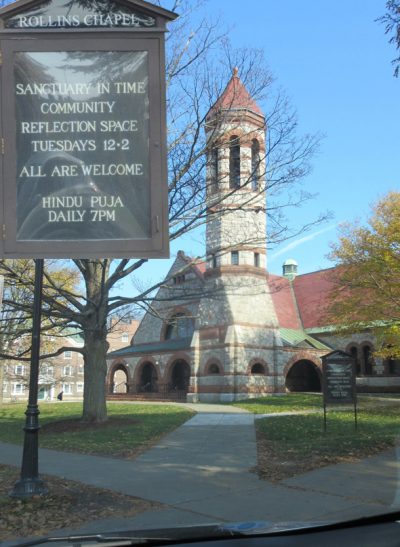 The Rollins Chapel at Dartmouth College, which features Hindu Pujas every evening