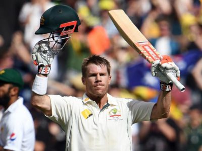 David Warner brought up his hundred off 78 balls with 17 fours. © AFP