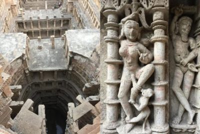 “Rani ki Vav” (Queen’s Stepwell) is a UNESCO heritage site near Patan. The multistory well was built in the 11th century. The sculptures at the well are preserved because the well was covered by silt, and therefore, hidden from Muslim invaders until discovery in 1963. 