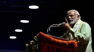 Prime Minister Narendra Modi addresses supporters at the party headquarters after the BJP seized a resounding victory in the UP and Uttrakhand Assembly elections, in New Delhi on March 12, 2017.(PTI)