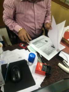 The documents being handled in State Bank of India