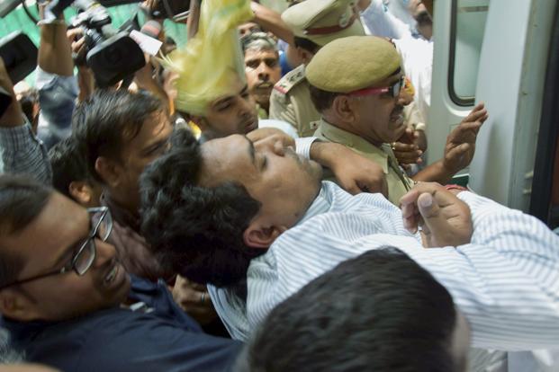 Kapil Mishra fainted at a media conference on Sunday, but not before he levelled ‘massive’ corruption charges against CM Arvind Kejriwal and the Aam Aadmi Party (AAP). Photo: PTI
