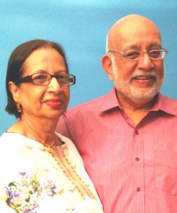 Asghar Ali Alibhoy with his wife of 47 years, Yasmin