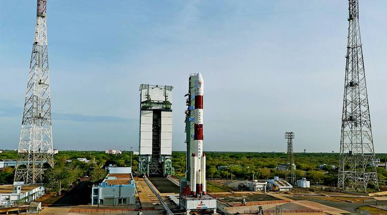 Sriharikota: ISRO’s PSLV-C38 at the first launch pad in Sriharikota. The Indian space agency launched earth observation satellite Cartosat-2 Series along with 30 co-passenger satellites of various countries on Friday. (PTI Photo/ISRO)