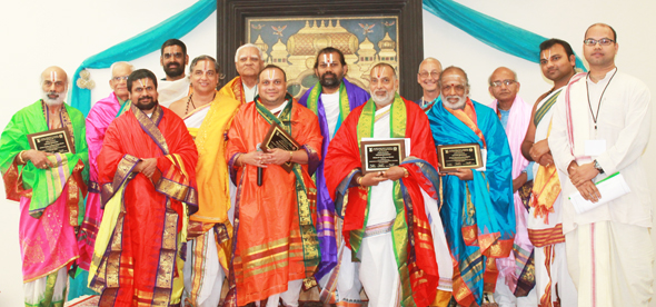Priests honored at the conference.