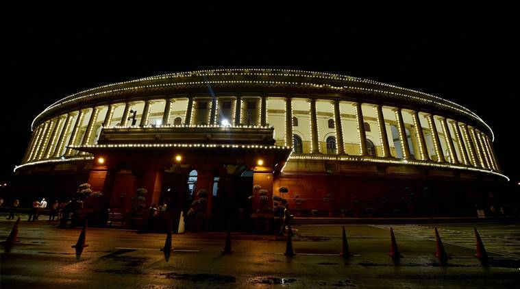 New Delhi: An illuminated Parliament ahead of midinight launch of 'Goods and Services Tax (GST)' in New Delhi on Saturday. PTI Photo by Manvender Vashist  (PTI6_30_2017_000233B)