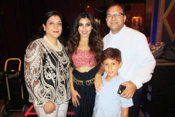 Shreya Kaul (center) at the EP Release party at The House of Blues with her parents Sunita and Surinder Kaul and her little brother Krish. Shreya launched her new EP on September 1 on iTunes, Apple Music and Spotify. 