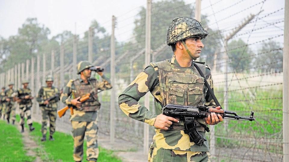Border Security Force soldiers patrol the India-Pakistan border. (AP File Photo)