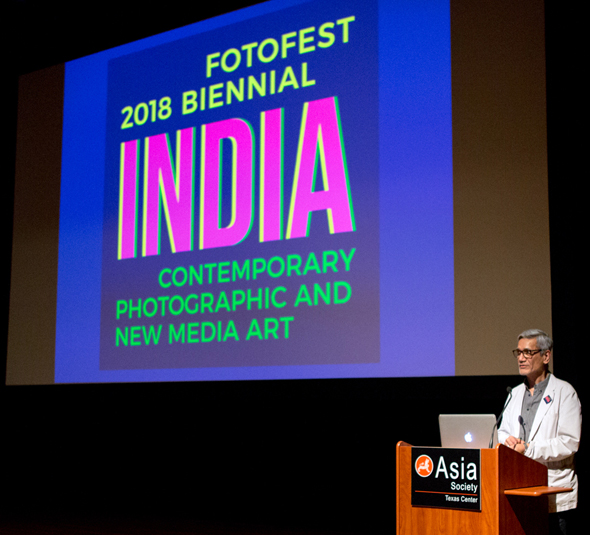 The lead curator for FotoFest 2018 Biennial on India is Sunil Gupta, who made a presentation at Asia Society about the upcoming exhibit. Photo: Os Galindo.