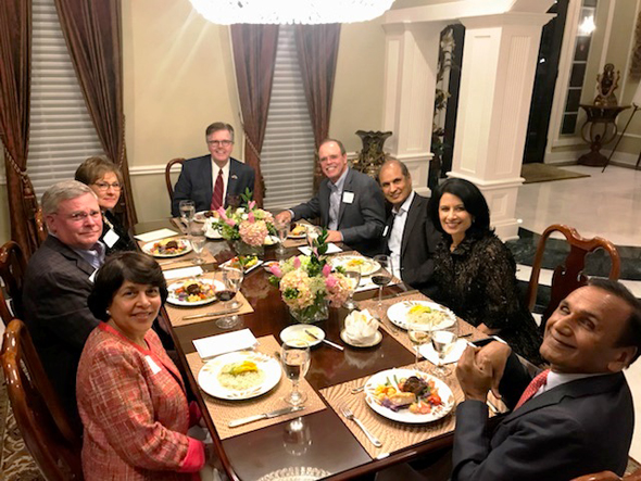 Key supporters of the Lt. Governor attended the private fundraiser and dinner. Dr. Renu Khator, the President and Chancellor of the University of Houston and her husband Dr. Suresh Khator (on extreme right) came to attend the dinner.