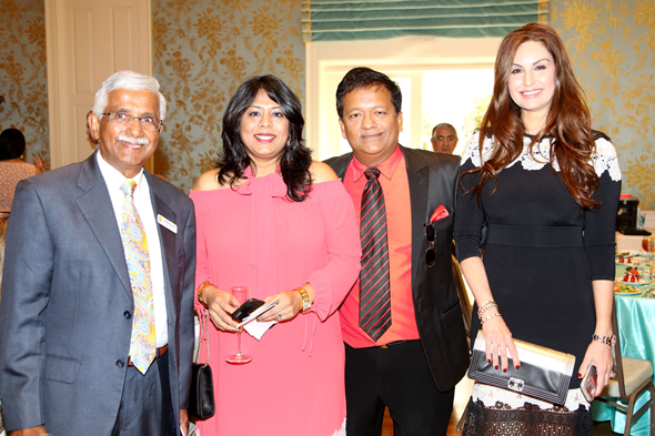 From left: Swatantra Jain, Treasurer and National Board member, Pratham USA; Leena Shah, Co-Chair, Houston Luncheon; Ash Shah, President, Pratham Houston; Brigitte Kalai.