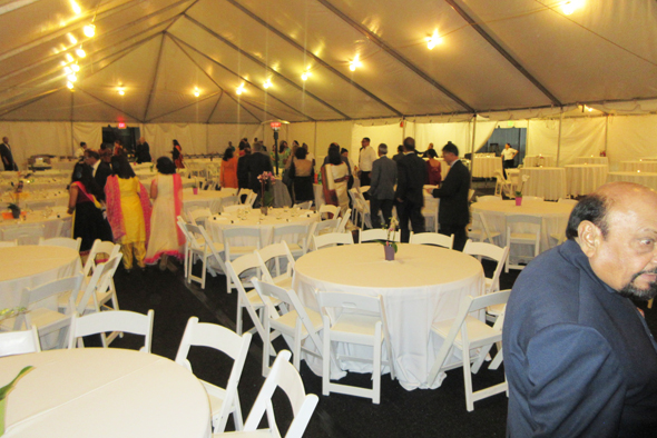The tent in the back parking lot of the Consulate where dinner was served