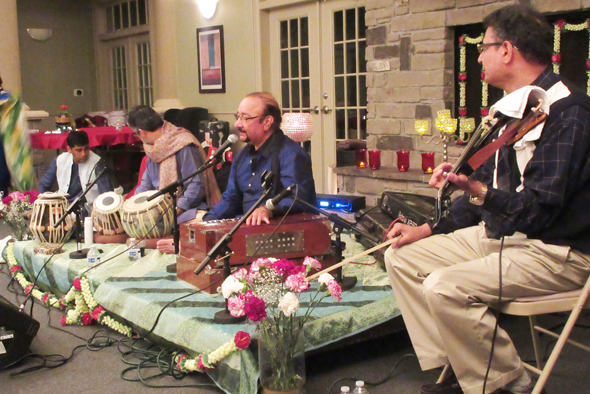 The performers on the low dais in the Auburn Lakes Clubhouse last Saturday, February 3