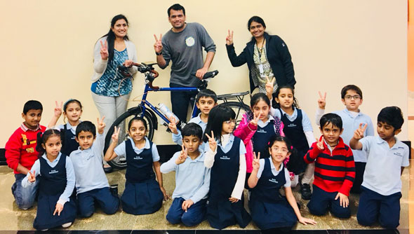 Children of DAV Montessori School of Arya Samaj Greater Houston peppered Nitin with more questions than any other place in the World according to Nitin