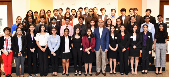 YLDP Houston students with Bhavesh Patel, CEO LyondellBasell. 