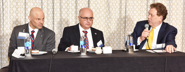 From left: Panelists Micheal Hess, Rustom Mody, and Alan Lumsden.