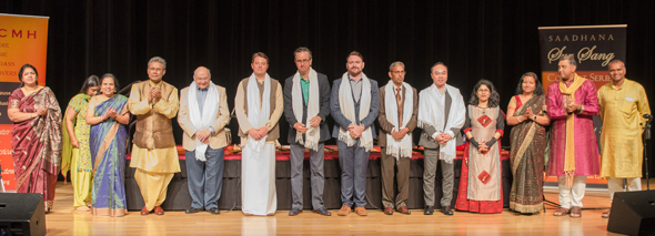 Guests of honor at the popular concert series Saadhana Sur Sang, organized by the Center for Indian Classical Music of Houston (CICMH) on Sunday, April 22. 