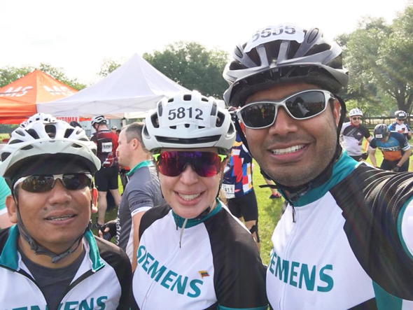 Asam Syed (right) with his team mates from Siemens