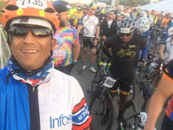 Ramesh Anand on the second day of the ride