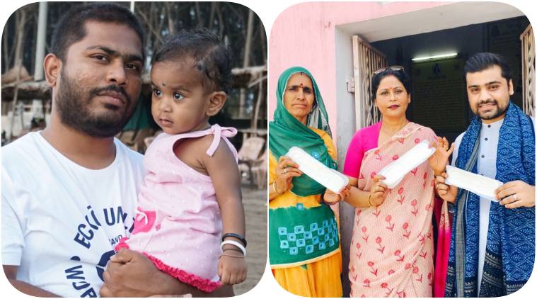 World Menstrual Hygiene Day, (L-R): Amol Mane posing with his daughter Dea; Anurag Chauhan.
