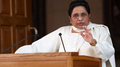 BSP Supreemo Mayawati addressing press conference at her official residence in Lucknow on Saturday. Express Photo by Vishal Srivastav. 24.03.2018.