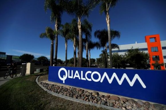 A sign on the Qualcomm campus is seen in San Diego, California, U.S. Photo: Reuters